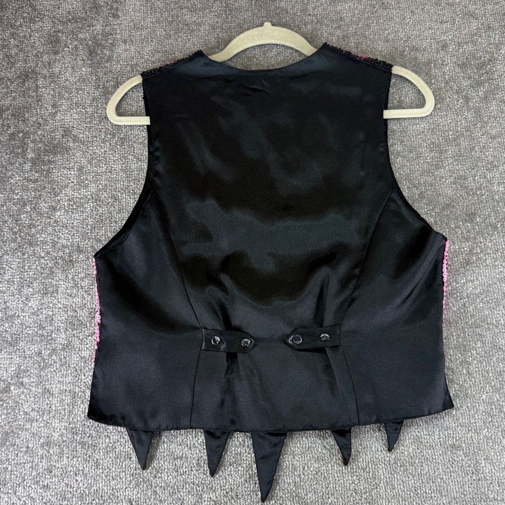 Vtg Glitzy Fashions Bali Handmade Sequin Vest Pink Beaded Festival Costume 90s M - Picture 14 of 15